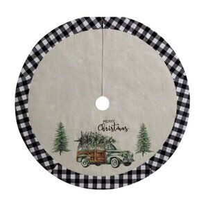 Holiday Time 48 inch Tree Skirt Merry Christmas Retro Truck Design